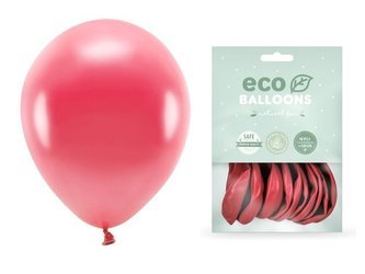Balony Eco 30cm metalizowane jasnoczerwone 10 sztuk ECO30M-007J-10