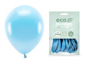 Balony Eco 30cm metalizowane jasnoniebieskie 10 sztuk ECO30M-001J-10