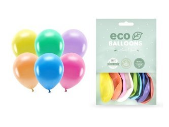 Balony Eco 30cm metalizowane mix kolorów 10 sztuk ECO30M-000-10