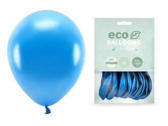 Balony Eco 30cm metalizowane niebieskie 10 sztuk ECO30M-001-10