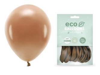 Balony Eco 30cm pastelowe czekoladowy brąz 10 sztuk ECO30P-032C-10