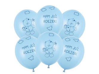 Balony Mam już Roczek błękitne 6 sztuk SB14P-221-011-6