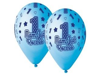 Balony Mam już roczek 5 sztuk niebieskie GS120/MJRN