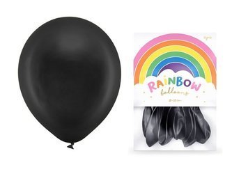 Balony Rainbow 23cm metalizowane czarne 10 sztuk RB23M-010-10
