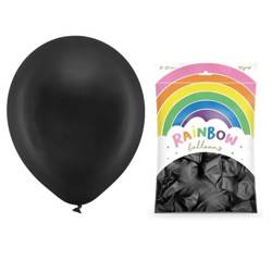 Balony Rainbow 23cm metalizowane czarne 100 sztuk RB23M-010-100x