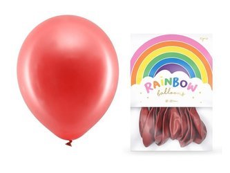 Balony Rainbow 23cm metalizowane czerwone 10 sztuk RB23M-007-10