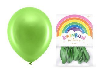 Balony Rainbow 23cm metalizowane j. zielone 10 sztuk RB23M-102-10