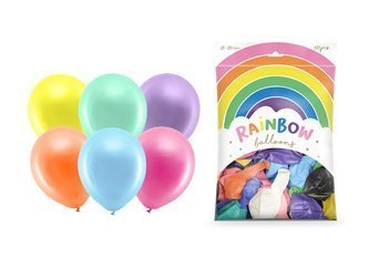 Balony Rainbow 23cm metalizowane kolorowe 100 sztuk RB23M-000-100x