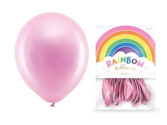 Balony Rainbow 23cm metalizowane różowe 10 sztuk RB23M-081-10