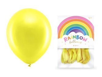 Balony Rainbow 23cm metalizowane żółte 10 sztuk RB23M-084-10