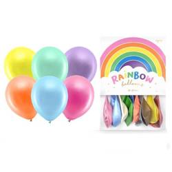 Balony Rainbow 30cm metalizowane kolorowe 10 sztuk RB30M-000-10