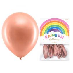 Balony Rainbow 30cm metalizowane różowe złoto 10 sztuk RB30M-019R-10