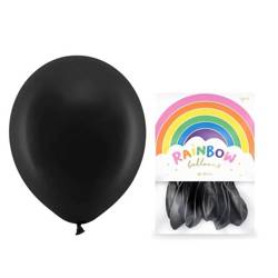 Balony Rainbow 30cm pastelowe czarne 10 sztuk RB30P-010-10