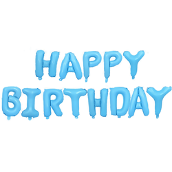 Balony foliowe napis Happy Birthday 340 x 35 cm niebieskie 460041