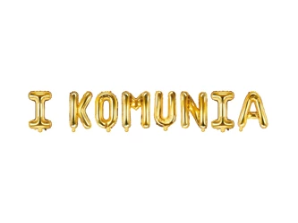 Balony foliowe napis I Komunia złoty 260x40cm FB218-019