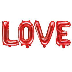 Balony foliowe napis LOVE 140 x 35 cm czerwone FB17M-007