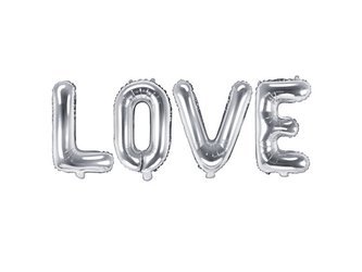 Balony foliowe napis LOVE 140 x 35 cm srebrny FB17M-018