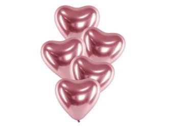 Balony glossy serca różowe złote 27cm 5 sztuk BAL8889