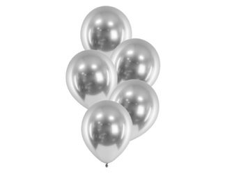 Balony glossy srebrne 27cm 5 sztuk BAL8884