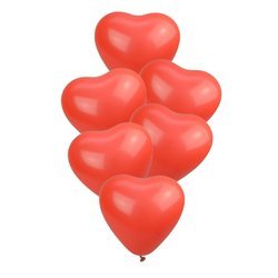 Balony lateksowe czerwone serduszka 28cm 6 sztuk K2762