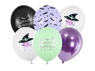 Balony na Halloween kolorowe nietoperz 30cm 6 sztuk SB14P-327-000-6