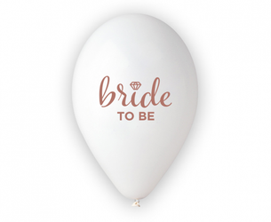 Balony na Wieczór Panieński białe BRIDE TO BE 5szt GS120/BTB