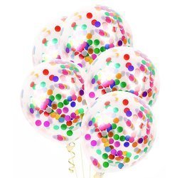 Balony przezroczyste z kolorowym konfetti 30cm 100 sztuk 400600-100x