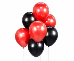 Balony urodzinowe czerwono czarne 30cm 7 sztuk BB-CCZ7