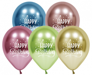 Balony urodzinowe kolorowe Happy Birthday 30cm 5 sztuk GZ-HBP5