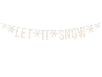 Baner świąteczny Let it snow biały 170cm 1szt. GRL52-008