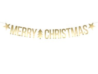Baner świąteczny Merry Christmas złoty 150cm 1szt. GRL53-019M