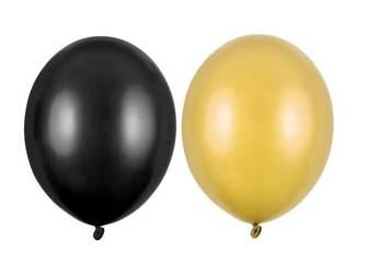 Czarne i złote balony metaliczne 27cm 100 sztuk BALONY-1