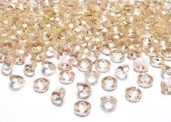 Diamentowe konfetti 12mm dekoracyjne kryształy 100 sztuk złote adc12-019