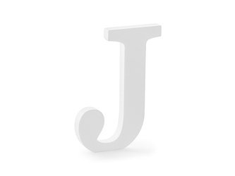 Drewniana litera J biała 20cm DL1-J-008