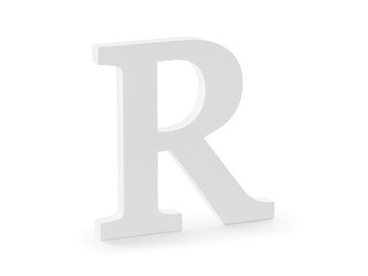 Drewniana litera R biała 20cm DL1-R-008