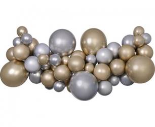 Girlanda balonowa srebrno złota DIY 031386
