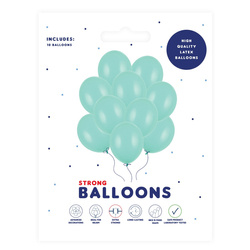 J. miętowe balony pastelowe 27cm 10 sztuk SB12P-103J-10x