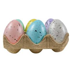 Jajka kolorowe Wielkanocne ozdobne w wytłoczce 6 sztuk YP7606