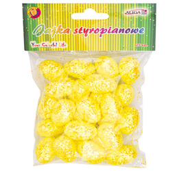 Jajka styropianowe brokatowe żółte dekoracja na Wielkanoc 25 sztuk  WPJ-5755-ŻÓŁTE