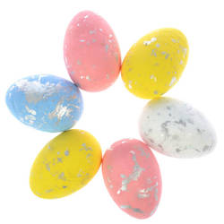Jajka wielkanocne posrebrzane kolorowe na Wielkanoc 6 sztuk YP3579