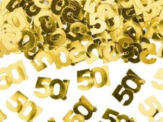 Konfetti metalizowane na 50 urodziny złote 15g KONS35-50-019ME