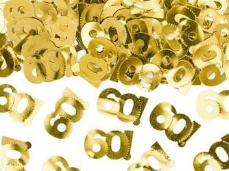 Konfetti metalizowane na 60 urodziny złote 15g KONS35-60-019ME