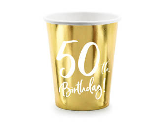 Kubeczki na 50 urodziny 50th Birthday złote 220ml 6 sztuk KPP73-50-019M-EU1