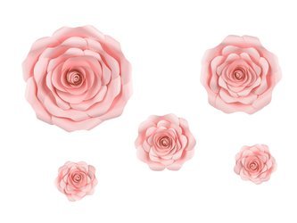 Kwiaty papierowe różowe 5 sztuk PK1-081
