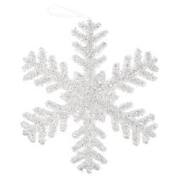 Ozdoba choinkowa śnieżynka brokatowa srebrny 23 cm 1szt BN0318