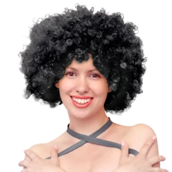 Peruka imprezowa włosy afro czarne 1 sztuka 142851