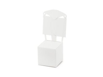 Pudełeczka dla gości krzesełka z winietką białe 10 sztuk PUDP7