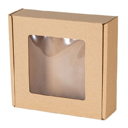 Pudełka na prezenty z okienkiem 13x13x4cm 10 sztuk BOX2458-10x