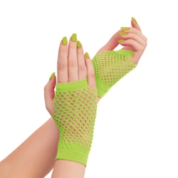 Rękawiczki z siatki bez palców neonowe zielone 11cm 134528