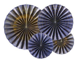 Rozety dekoracyjne granatowe ze złotymi wzorami 4 sztuki RPK16-074